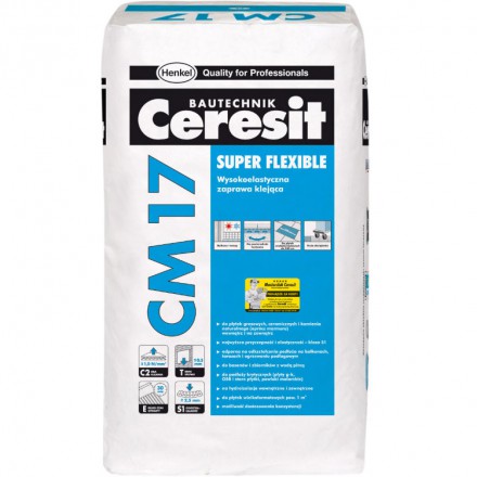 Клей для плитки Ceresit CM17 эластичный, 25 кг